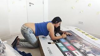 A man fucked his stepmom through a hole in a box, she didn’t suspect a thing