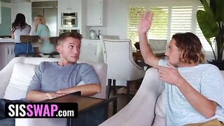 Two stepsisters get fucked hard in a steamy sis-swap scene