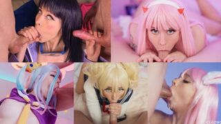Best deep throat cosplay compilation by the talented Alice Bong