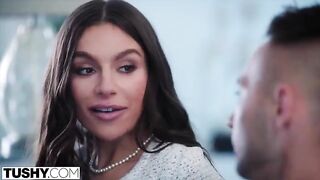 Gorgeous brunette April experiences intense anal sensations in a stunning TUSHY video
