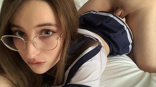 A stepsister shoots a video of her tight pussy being fucked hard