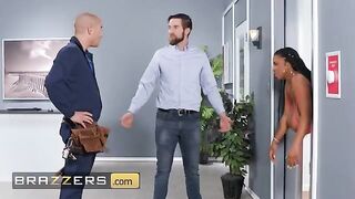 Xander helped Maserati XXX, who got stuck, by oiling her back and fucking her