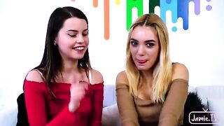 Two cute and sexy girls shared a big dick in an intense threesome