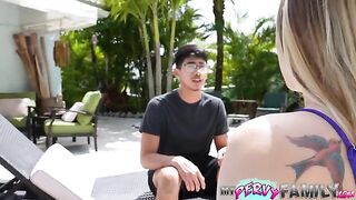 A stepbrother secretly watches his stepsister and fucks her, then she sucks his cock