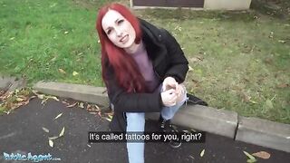 A Northern lass gets fucked in the basement for cash - Public Agent
