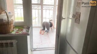 A stepmom got stuck on the balcony and I came to her aid