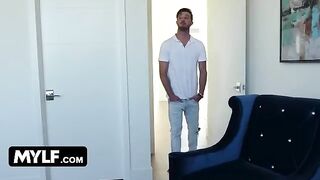 Alix Lynx, the busty bombshell, takes a lucky guy's cock balls deep in her mouth and makes him cum