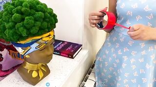 Tape her mouth shut, don't get offended, stepmom - Stepson fucked her without a condom