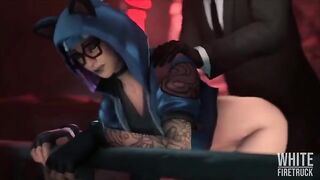 Hentai compilation with a lynx from the Fortnite series in stunning 3D animation