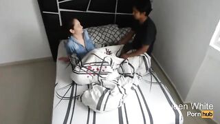 She enters the room of her friends, things get steamy