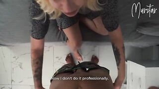 A girl is fucking with a plumber in 4K quality