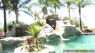 Petite babe Aliya Brynn gets her pussy filled with BBCs in a huge interracial blowbang