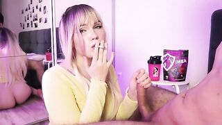A cute girl will either suck your dick or smoke a cigarette from you