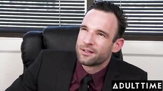April Olsen gets bent over and fucked in the ass by her boss in his office