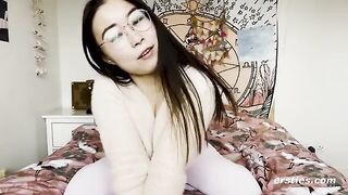 A cute Asian girl was thrilled to make a homemade masturbation video