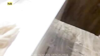 A young pervert peeked at his stepmom in the shower, but she caught him