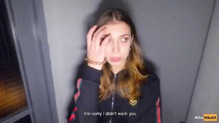 We fucked in the stairwell while parents are at home - POV 4K
