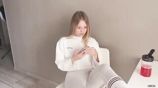 The insolent girlfriend got a slap for throwing her legs on the table