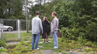 A hot chick gets fucked hard in the village
