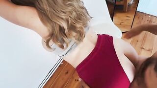 He grabbed my pants to show me affection. Cum on tits. wow!