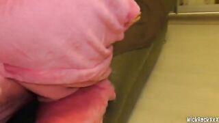 Two cute college girls fucked during a threesome party