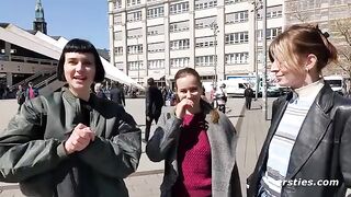 Three sexy babes enjoy a steamy lesbian threesome