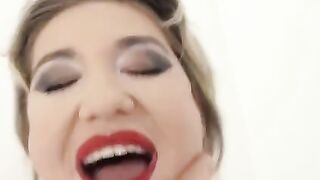 Skinny blonde nympho Nikky Dikky craves intense anal action in the hardest way