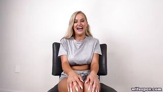 A girl with big natural tits has passionate sex and gets covered in cum