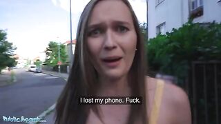 Czech girl Stacy Cruz gets fucked in public for cash by agent