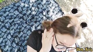 Cute schoolgirl's face filled with warm cum in this hot compilation