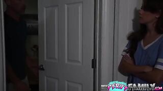 Skinny babe Selena Love gets creampied by her stepdad