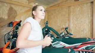 A hot babe got fucked hard after fixing my motorcycle, it was intense