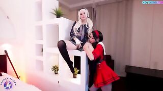Octokuro's cosplay girl pussy licking with her horny doppelganger