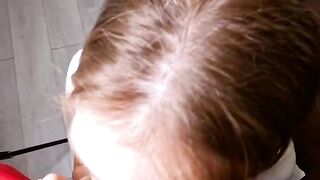 A beautiful blond girl made a stunning blowjob for her brother