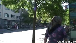 Pervert old fart fucked freckled granny with big tits in hardcore action
