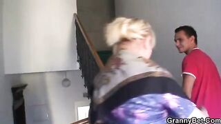 Pervert old fart fucked freckled granny with big tits in hardcore action