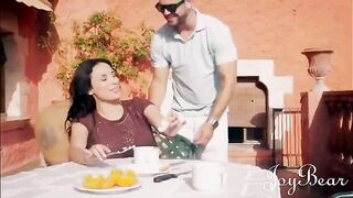 Busty brunette Anissa Kate gets fucked by a well-hung holiday lover