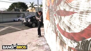 Big booty curvy brunette Roxii Blair banged in a van