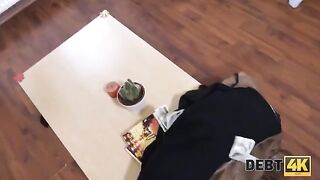 No money, no cake. The skinny girl had to fuck the debt collector