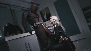 Deadpool fucks Captain Marvel in an intense parody scene