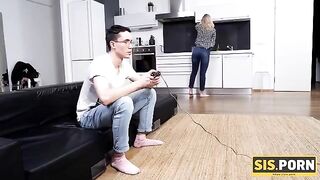 A girl with small boobs has sex with her stepbrother on sis.porn