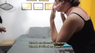 The doctor, Sara Blonde, calms Salome Gil's condition with intense intimacy