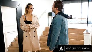 Aiden Ashley gets her pussy smashed by a furious boyfriend in a rough encounter