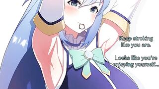 Ass worship with goddess Aqua from Konosuba