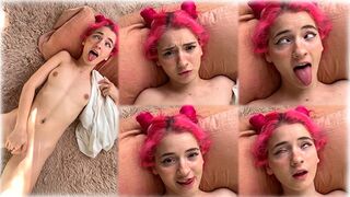 Cute teen masturbates her pussy with passion