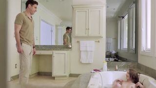 Rebel Lynn gets her tight pussy smashed by a huge dick in the bathtub