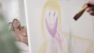 Art class turns into a wild threesome with London River and Kayley Gunner
