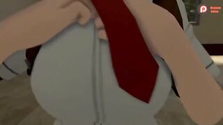My Hero Academia's Momo x Mineta scene adapted into an animated Spanish version