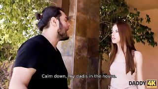 The beauty forgot about her boyfriend and had sex with the father