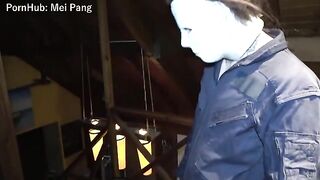 Babe fucked by a monster on Halloween night